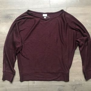 🌸NWT New Day Maroon Ribbed Long Sleeve Dolman Top